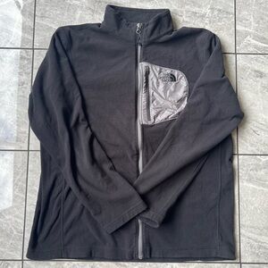 The NorthFace Men's Full Zip Lightweight Fleece Jacket Black/Gray Size XL
